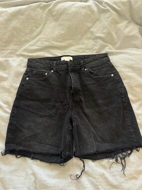 Black High-Waist Jean Shorts
